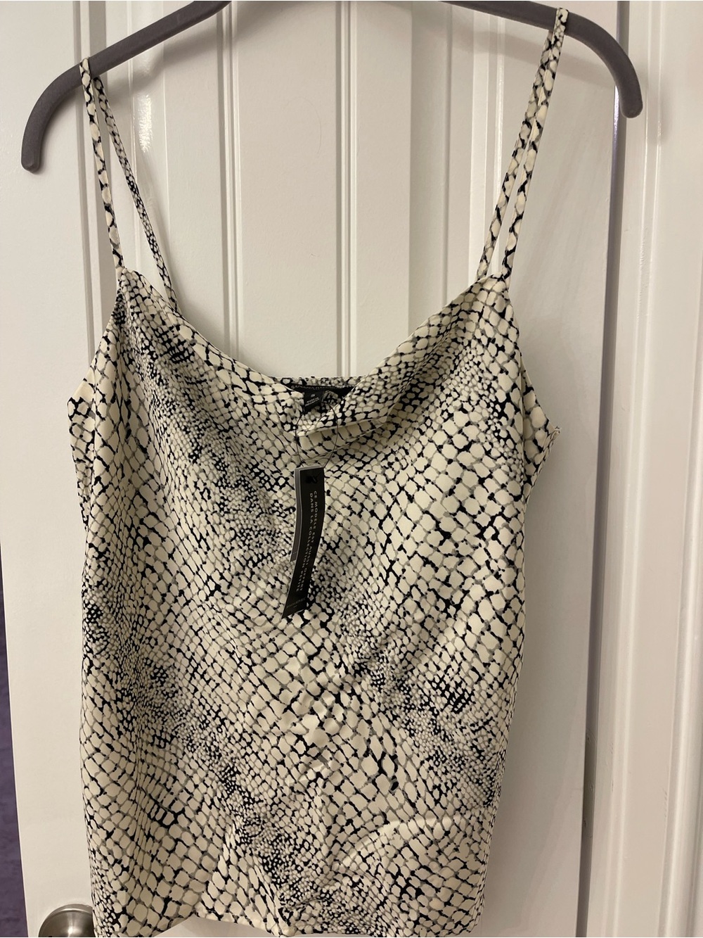 Banana Republic Snake-Print Spaghetti Strap Tank - Black & Cream